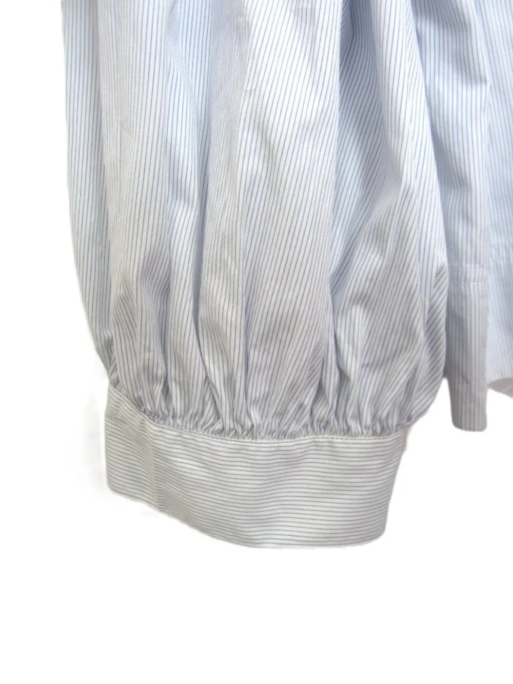 J. Crew Thomas Mason Size M Square Neck Blue White Puff Sleeve Blouse Cotton